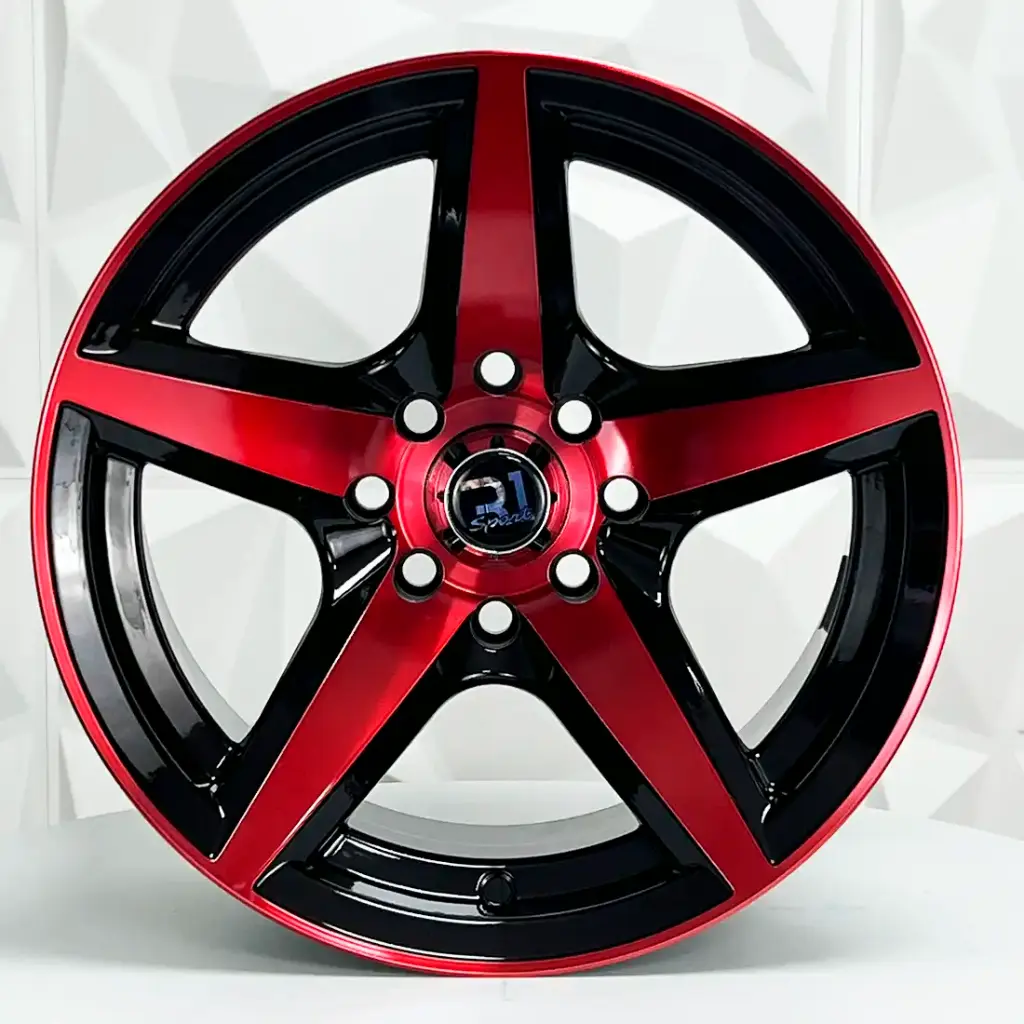 RIN 14X7.5 4-100/114.3R1 SPORT 10131 BLACK MACHINE FACE RED COATING ET-12 CB73.1
