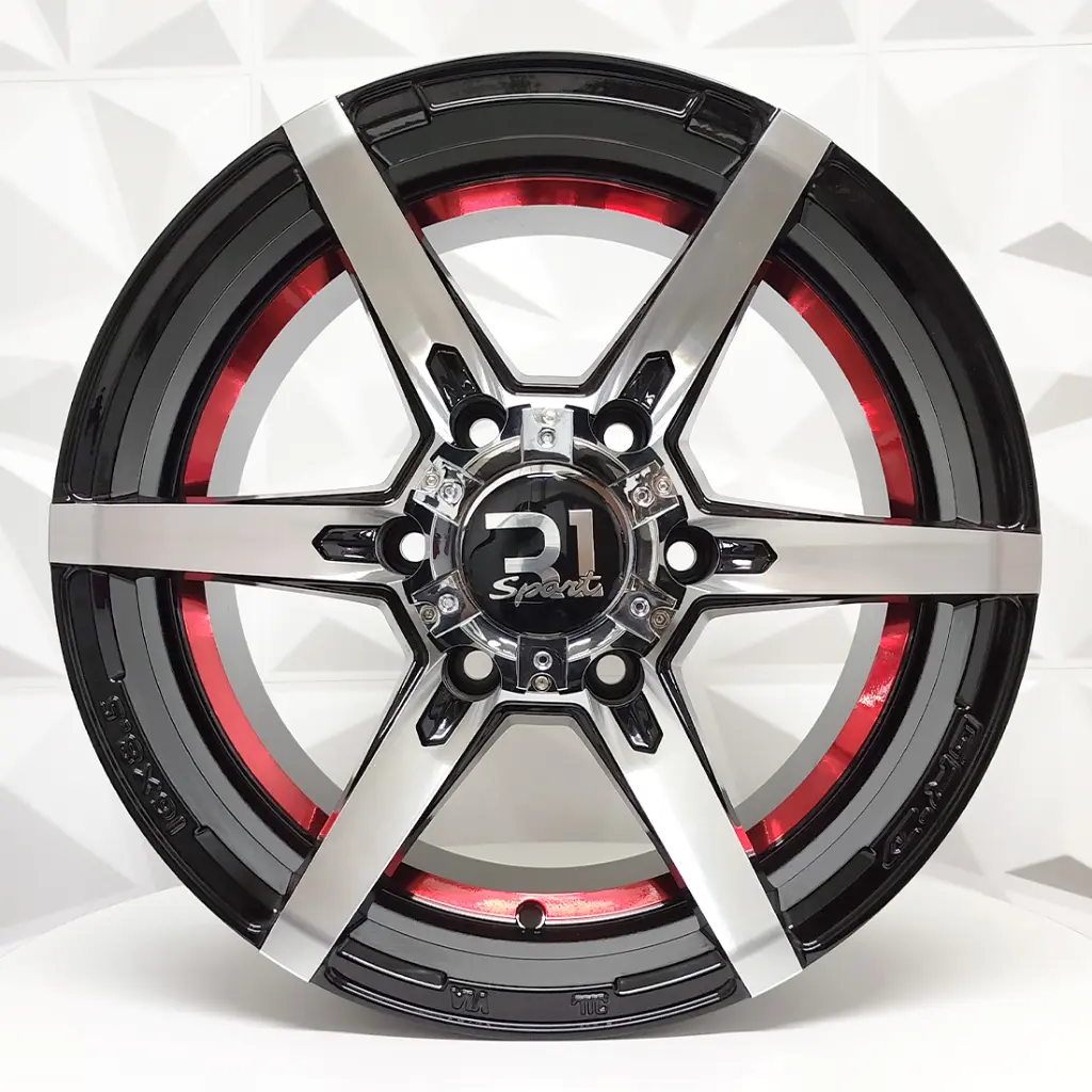RIN 16X8.5 6-139.7 R1 SPORT 133 BLACK MF UNDERCUT RED ET10 CB110.5